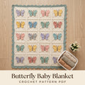 Butterfly Baby Blanket Crochet Pattern PDF, 3D Granny Square Afghan, Pastel Nursery Gift, Intermediate Digital Download