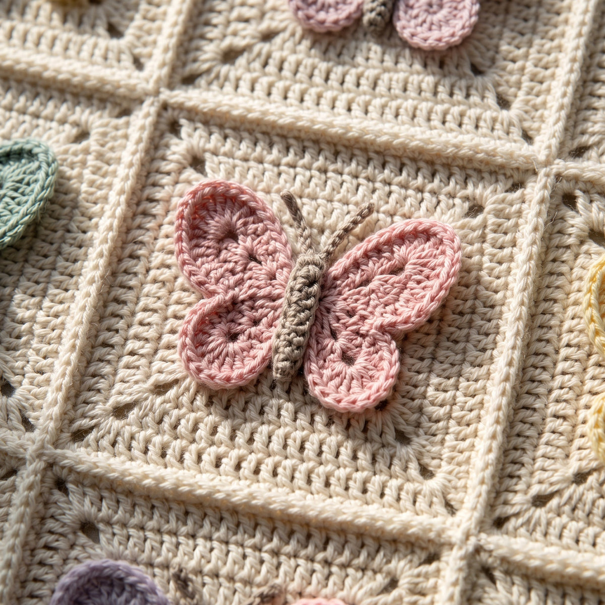 Butterfly Baby Blanket Crochet Pattern PDF, 3D Granny Square Afghan, Pastel Nursery Gift, Intermediate Digital Download