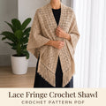 Crochet Shawl Pattern PDF, Lace Wrap with Fringe, Lightweight Openwork Crochet Shawl, Elegant Summer Wrap Pattern